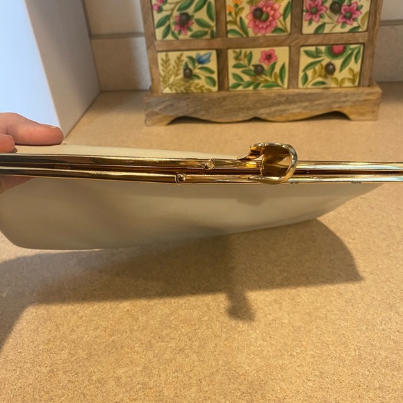 Etra 50’s Vintage Beige Leather Clutch EUC - Picture 5 of 7
